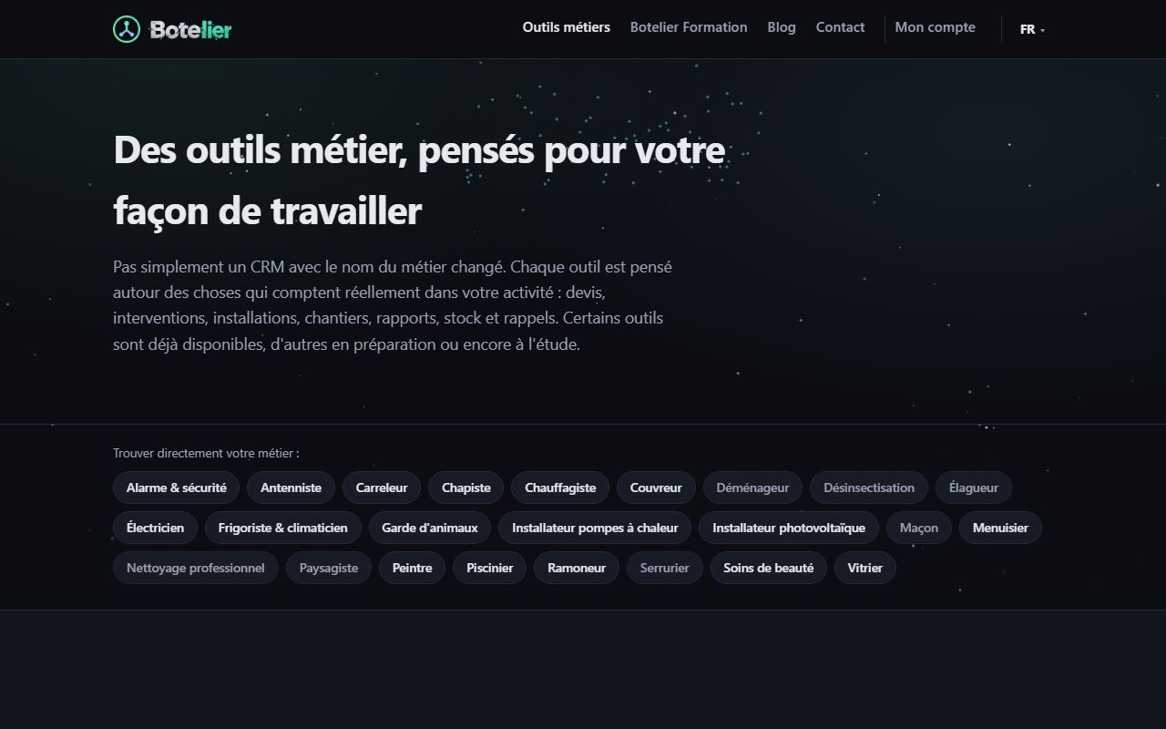 Liste des métiers Botelier