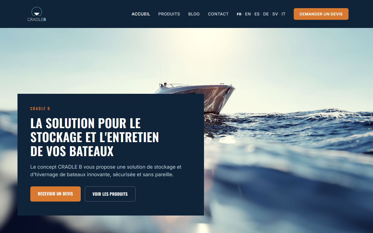 Site réalisé pour un fabricant de supports de bateaux