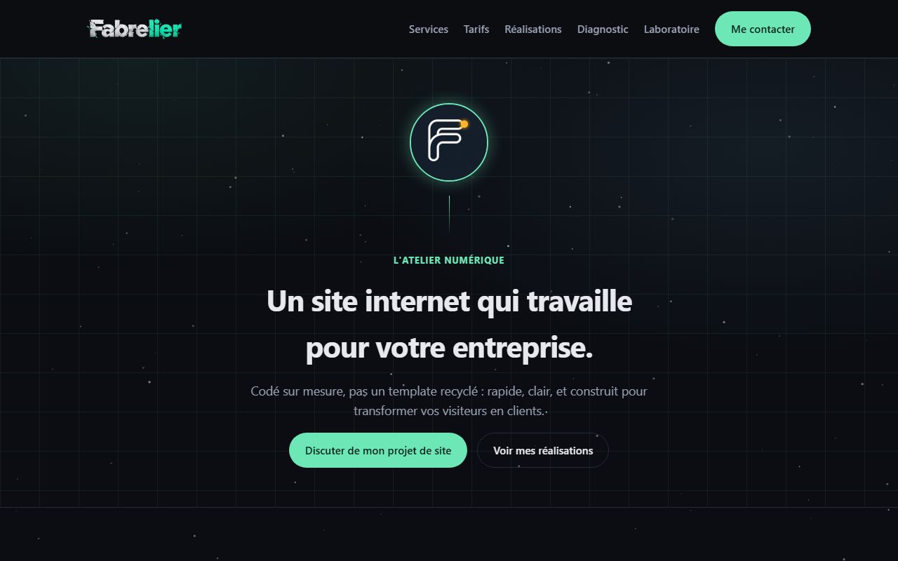Page d'accueil du site Fabrelier
